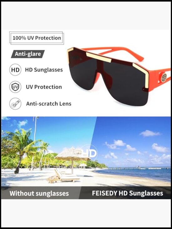 Square Oversized Sunglasses with Flat Top Shield One Piece Lens